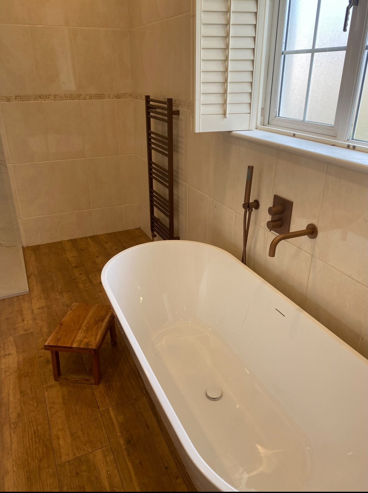 Bath and towel radiator installation